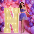 Marquee Light Up Letters: 4FT Large Decorative Signs for Party Decorations Baby Shower Birthday Wedding Engagement Anniversary, 4 Feet Tall Pre-Cut DIY Foamboard Letter N - Easy to Assemble