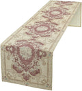 Boho Bohemia Table Runner, Vintage Blue Gold Retro Flower Rustic Country Floral Printed Pattern for Home Kitchen Table Decor Dining Coffee Room Garden Party Wedding Decor 13x90in