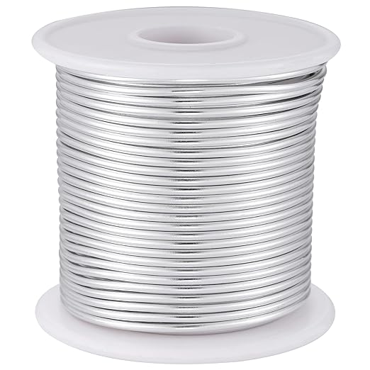 12 Gauge Sliver Aluminum Craft Wire (105FT) - Anodized for Jewelry Making, Beading Floral, Plant Gardening, Sculpting & Modeling Craft Wire (Sliver #1, 2mm)