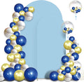 Set of 2 Arch Backdrop Cover High Elastic Wrinkle-Resistant Arch Cover Spandex Fabric Thick Opaque Round Top Chiara Backdrop for Wedding Birthday Baby Shower Garden 6FT, 7.2FT, Dusty Blue