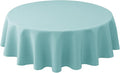 Biscaynebay Round Tablecloth 60 Inch-Auqa Blue Outdoor Fabric Table Cover-Small Circle Folding Table Cloths Linen Water Resistant for Kitchen Dining Picnic Patio Outdoor Party Restaurant Tables