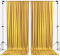 AK TRADING CO. 10 feet x 10 feet Mustard Gold Polyester Backdrop Drapes Curtains Panels with Rod Pockets - Wedding Ceremony Party Home Window Decorations