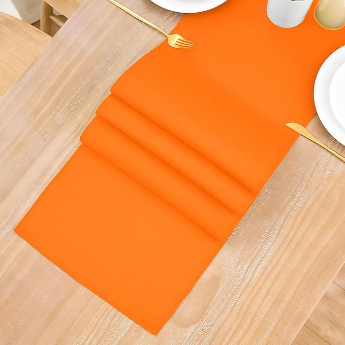 2 Pack Orange Small Short Table Runner 12 x 36 Inch Solid Color Runners Coffee Table Dresser for Daily Party Home Decoration