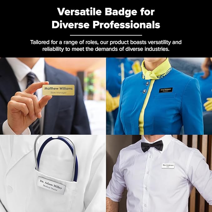 Name Tag, Magnetic White Name Tags, Personalized Name Tags, 1x3 Inches, Durable Engravable Impact Material, Made in The USA by My Sign Center