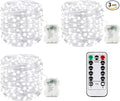 3Pack 99Ft 300LED Fairy Lights Battery Operated with Remote, Waterproof String Lights with Timer for Indoor & Outdoor, Twinkle Lights Battery Powered for Bedroom Wedding Christmas Decor (Cool White)