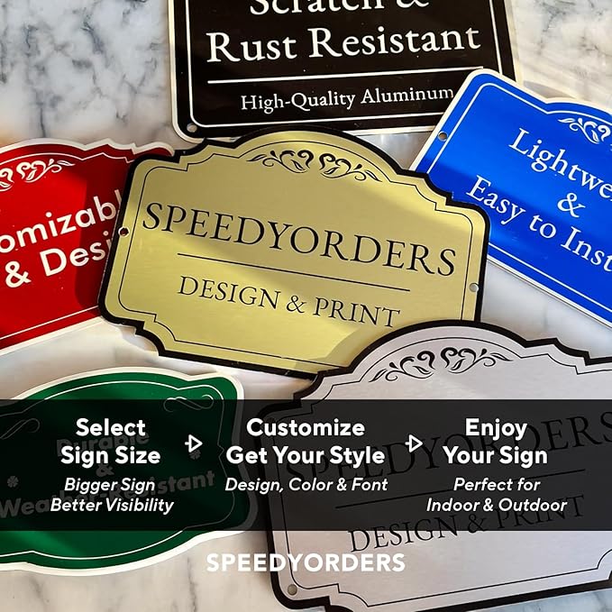 Custom Decorative Outdoor Metal Signs, Personalized Aluminum, Customized Driveway Signs, Waterproof Made In USA, Design 1 Red Brick 24x18 In