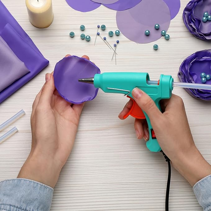 uxcell 20pcs Hot Glue Sticks for Glue Gun 7mm/0.27-inch x 8-inch Mini Hot Melt Adhesive Glue Stick Glitter Orange