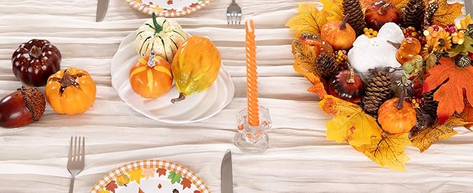 Ivory White Cheesecloth Table Runner Fall Table Runner Boho Gauze 120 Inches White Cheese Cloth Fall Table Decorations for Thanksgiving Weddings Bridal Baby Shower