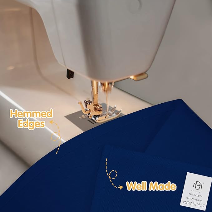 BRILLMAX 10 Pack Navy Blue Tablecloths for 8 Foot Rectangle Tables 60 x 126 Inch - 8ft Rectangular Bulk Linen Polyester Fabric Washable Cloth Cover for Wedding Reception Banquet Birthday Party