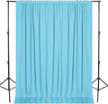 DWCN 10x10 FT Backdrop Curtains for Parties, Photography Backdrop Drapes with Rod Pockets for Wedding Decorations Stage Birthday Family Gatherings, 2 Panels 5ft x 10ft, Baby Blue