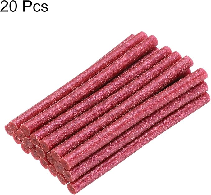 uxcell 20pcs Hot Glue Sticks for Glue Gun 7mm/0.28-inch x 4-inch Mini Hot Melt Adhesive Glue Stick Glitter Rose