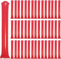 48pcs Round Head Boom Sticks Thunder Sticks Cheering Sticks Team Spirit Plastic Cheerleading Spirit Stick Clapper Inflatable Noise Maker Sports Supply (Red)