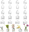 Glasseam Mini Bud Vases for Centerpieces: Clear Small Flower Vase Set of 20 Cute Tiny Glass Vases for Flowers Modern Decorative Wedding Table Centerpiece for Dining Room Decoration