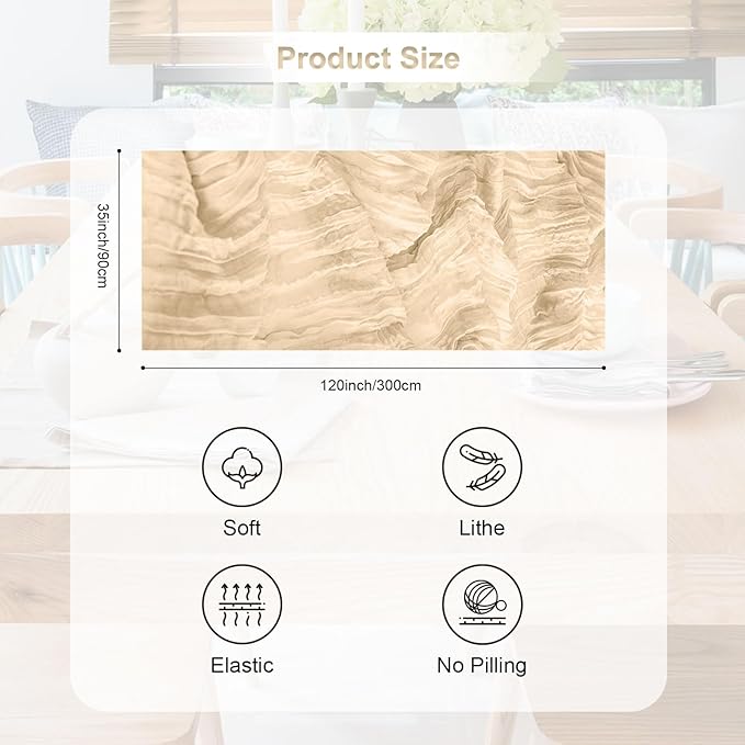 6 Pack Nude Cheesecloth Table Runner 35x120 Inch 10Ft Rustic Gauze Cheese Cloth Table Runner Sheer Cheesecloth Table Runners for Wedding Party Bridal Shower Decoration