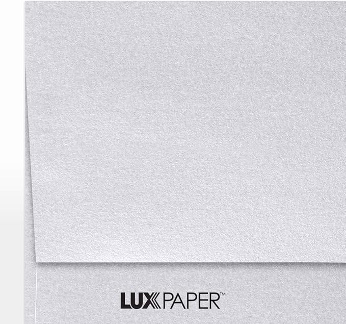 LUXPaper A7 Invitation Envelopes | Peel & Press | 5 1/4" x 7 1/4" | Silver Metallic | 80lb. Text | 50 Qty