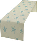 Sea Turtle Table Runner Marine Life Starfish Nautical Blue Green Ocean Theme Kitchen Table Decorations for Indoor Outdoor Home Party Decorations 13 * 60 Inch