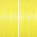 2 Pack Pastel Yellow Tinsel Foil Fringe Curtains, Yellow Party Decorations, Metallic Tinsel Party Streamers Backdrop for Birthday Baby Shower Graduation Gender Reveal Party Decorations