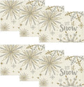 Artoid Mode Beige Snowflake Let It Snow Winter Placemats Set of 6, 12x18 Inch Seasonal Christmas Table Mats for Party Kitchen Dining Decoration