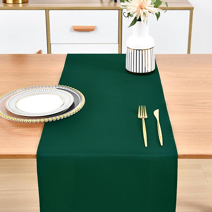 Farmhouse Green Table Runner Dining Table Runners 48 Inches Long Coffee Table Runner for Dresser Living Room Bedroom Holiday Party Banquet 12X48 Inch
