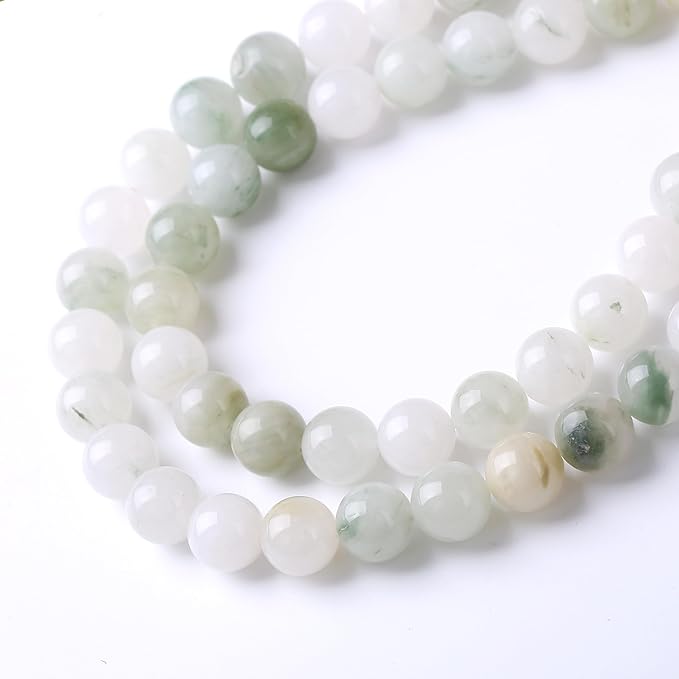 Blue and White Streamer Stone Beads for Jewelry Making DIY Craft Gemstone Beads Kit (8mm, 45pcs) Smooth Healing Crystal Beads for Bracelets, Necklaces, Home Decor