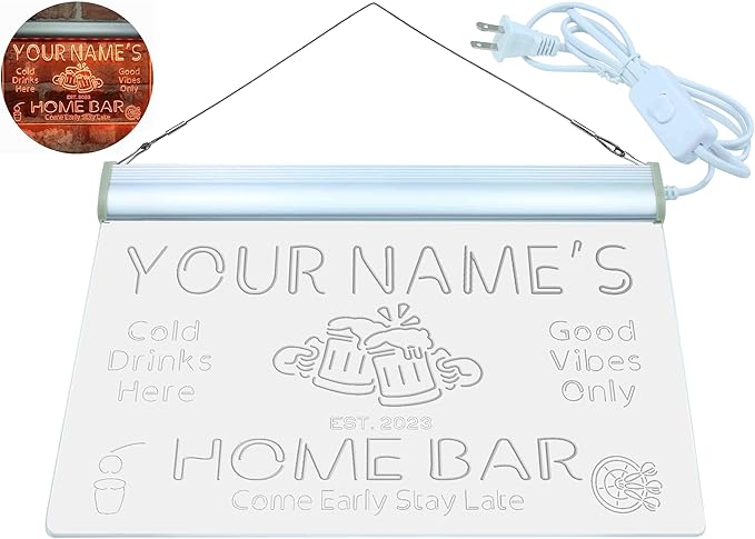 ADVPRO Personalized Your Name Custom Home Bar Beer Established Year Single Color LED Neon Sign 24 x 16 Inches st4s64-p11-tm-o