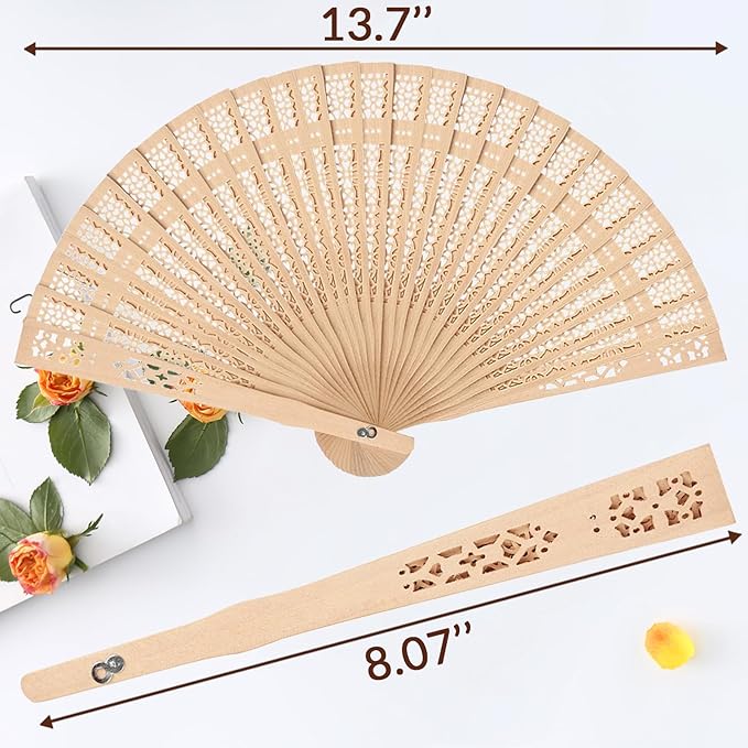 50Pcs Personalized Folding Hand Fans Custom Engraved Summer Wedding Fans,Personalized Wooden Fan Party Favor Bridal Shower Gifts for Guests