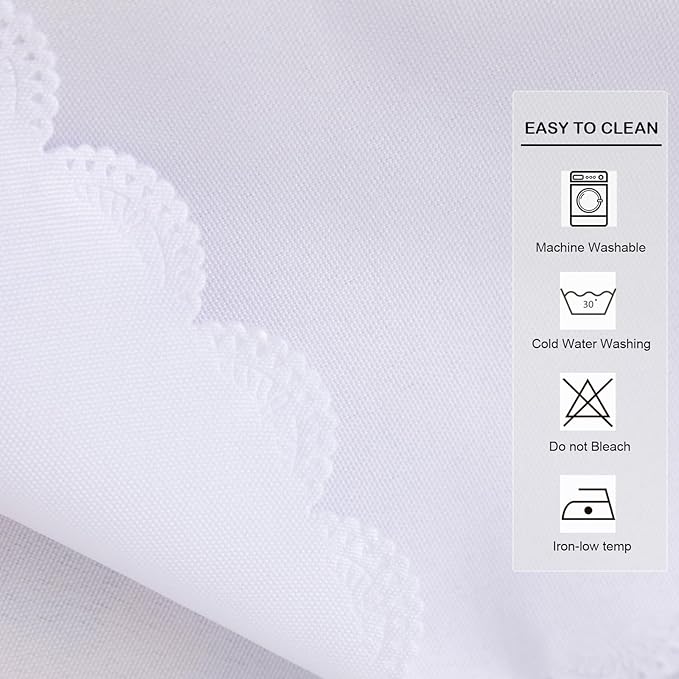 Round White Tablecloth 48 Inch Polyester Fabric Washable Table Cloth Decorative Wrinkle Resistant Solid Color Table Cover for Kitchen Dinning Party Wedding Camping