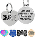 GoTags Stainless Steel Pet ID Tags, Personalized Dog Tags and Cat Tags, up to 8 Lines of Custom Text, Engraved on Both Sides, in Bone, Round, Heart, Bowtie and More (Heart, Small (Pack of 1))