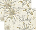 Artoid Mode Beige Snowflake Let It Snow Winter Placemats Set of 2, 12x18 Inch Seasonal Christmas Table Mats for Party Kitchen Dining Decoration