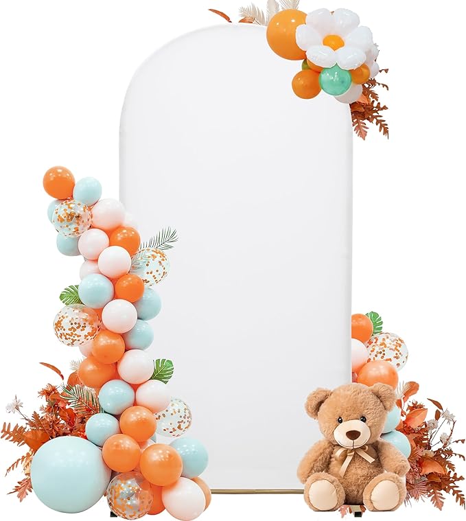 Wedding Arch Cover 6FT Arch Backdrop Cover Spandex Fitted Arch Cover for Round Top Chiara Backdrop Stand Covers for Wedding Birthday Party Baby Shower Banquet Ceremony Decoration