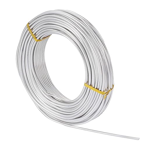 FASHEWELRY 82 ft Aluminum Craft Wire 9 Gauge Silver Metal Bendable Sculpting Floral Wire for Jewelry Craft Doll Skeleton Bonsai