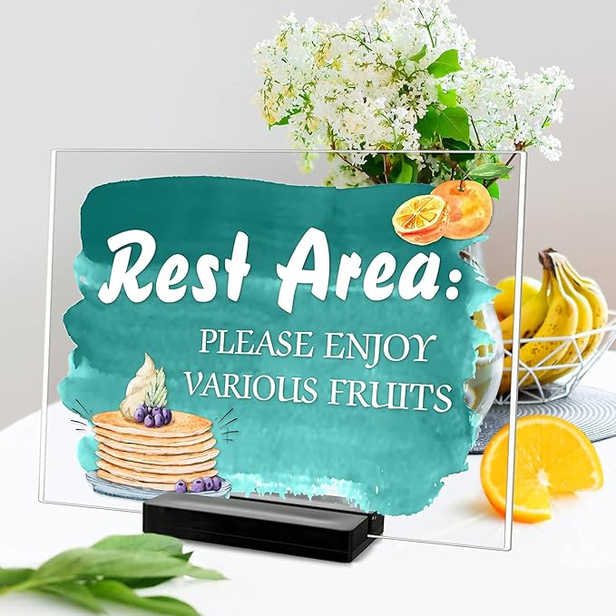 Acrylic Sign Stand | Wedding Sign Holdes, Acrylic Sign Stand with Card Slot, Used for Desktop/Menu Display, 20 Count (Black)