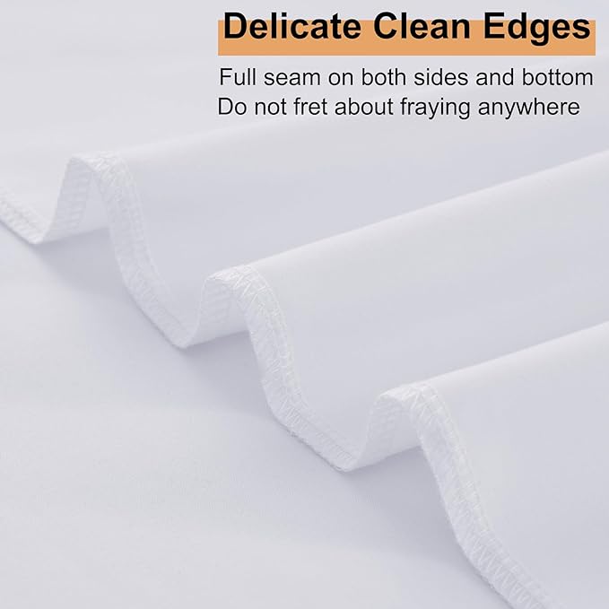 30ft x 10ft Thick White Backdrop Curtains for Parties, 6 Panels 5ft x 10ft Non See Through White Polyester Wedding Drapes Photo Backdrop for Birthday Party Graudation Photography Home Decor