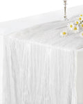 Ivory White Cheesecloth Table Runner 120 Inch, Boho Rustic Gauze 10 FT, Summer Cheese Cloth Runner for Wedding, Baby Bridal Shower, Party, Farmhouse Centerpiece Home Decorations