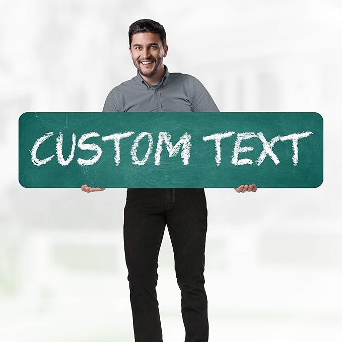 Custom Sign, Custom Street Sign, 11 Font Colors, 13 Font Styles, 4 Hole Options, 22 Sizes, 12x48 Inches, Rust Free DiBound, Fade Resistant, Made in USA by My Sign Center (Chalkboard Green)