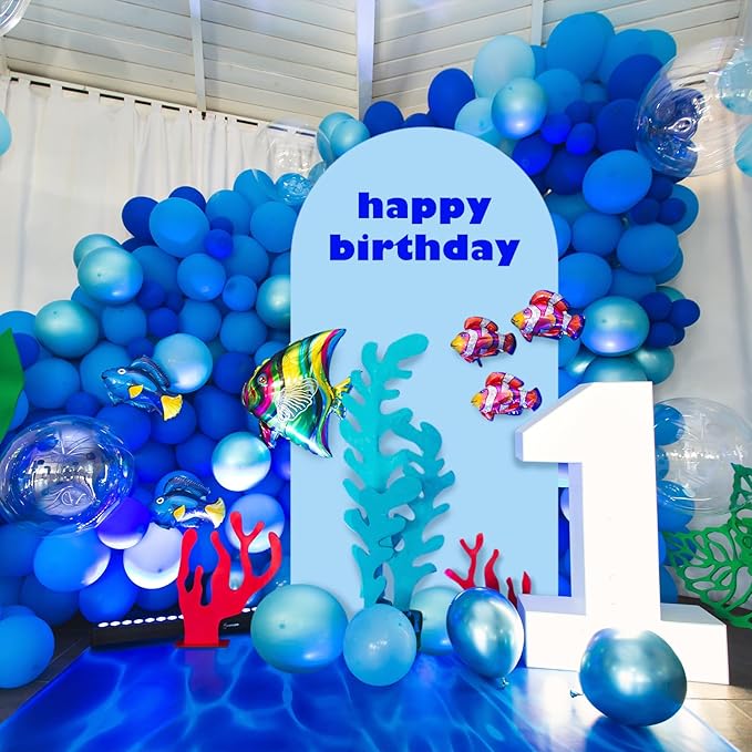 LEBENGURU Upgraded 5FT Wedding Arch Cover, Baby Blue Spandex Fitted Arch Backdrop Cover, Round Top Chiara Stand Covers for Birthday Party Baby Shower Banquet Balloon Décor