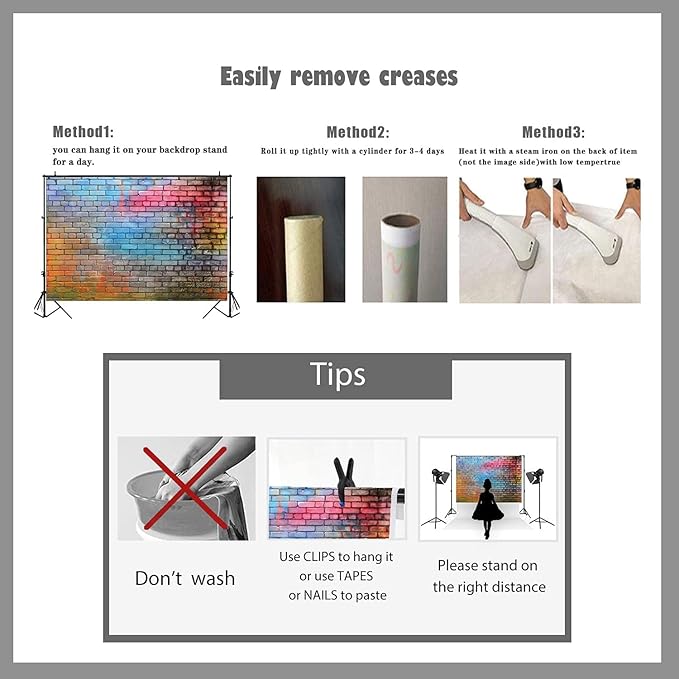 LTLYH 7x5ft Colorful Brick Wall Photo Backdrop Colorful Graffiti Brick Wall Backdrop Urban Street Art Background for Photography Hip Hop Party Graffiti Theme Event Studio Wall Decor Backdrop 081