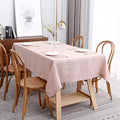 maxmill Lux Faux Linen Table Cloth with Slubby Yarn Textured Weaves Wrinkle Free Anti-Shrink Soft Tablecloth Decorative Table Cover for Outdoor and Indoor Use Rectangle 60 x 104 Inch Blush