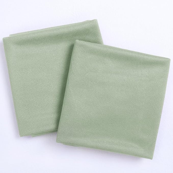 Socomi Sage Green Sheer Wedding Arch Draping Fabric 29" x 20Ft 2 Panels Outdoor Curtain Drapes Extra Long for Bridal Baby Shower Ceremony Birthday Party Decor