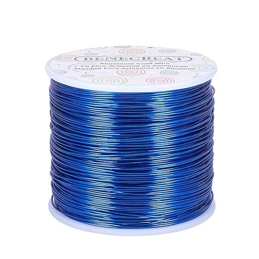 BENECREAT 20 Gauge 770FT Aluminum Wire Anodized Jewelry Craft Making Beading Floral Colored Aluminum Craft Wire for Gem Wrapping, Model Jewelry Making- Blue