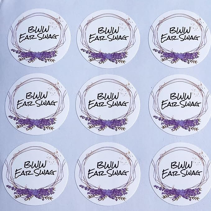 Custom Stickers for Weddings, Birthdays & Businesses - Personalized Labels with Your Logo - Waterproof, Fade and Heat Resistant - Pack of 100-1000 (Wreath P, 1.5 Inch)
