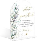 Acrylic Wedding Signs, Greenery Theme Photo Guestbook Sign, Wedding Reception Signage, Bridal Shower Table Decor with Stand, Engagement, Anniversary, Newlywed Events and Parties Supplies, 12