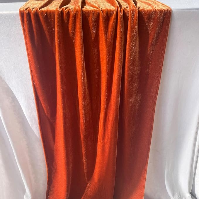 Luxurious Velvet Table Runner, 10ft Wedding Reception Decorations, 20x120inch Soft Velvet Fabric, Table Linen Overlay, Wedding Table Runners (Black, 20X120inch, 5pack)