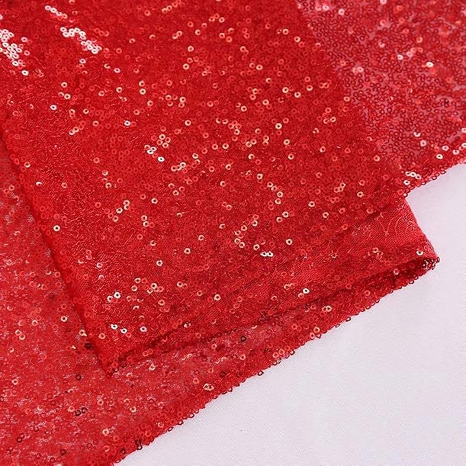 Eternal Beauty Red Table Runner for Wedding, 2PCS-12x108 Sequin Table Runner Decorations for Birthday Parties, Banquets, Graduations,Christmas