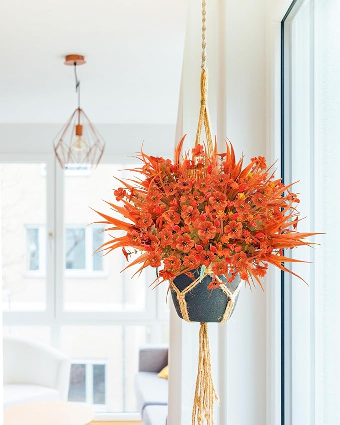 16 Pcs Fake Fall Flowers Decor Faux Fall Plants UV Resistant Artificial Fall Flower Decorations for Home Table Centerpiece Wedding Harvest Baby Shower Party