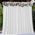 Joydeco White Backdrop Curtains for Parties, Photography Backdrop Drapes for Wedding Decorations Birthday, Wrinkle Free Polyester 5ft x 8ft Fabric Drape 2 Panels with Rod Pockets