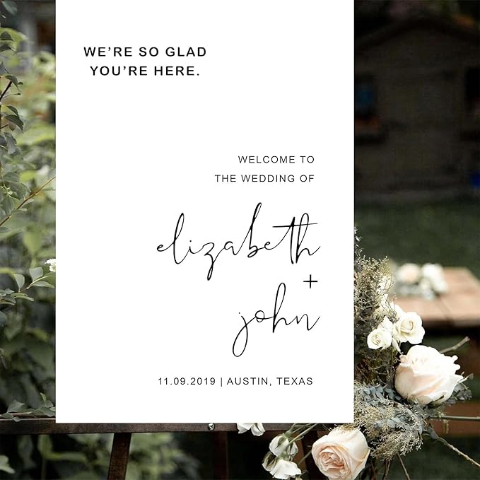 Minimalist Wedding Welcome Sign, Modern Wedding Welcome Sign, Welcome Sign Wedding, Wedding Sign