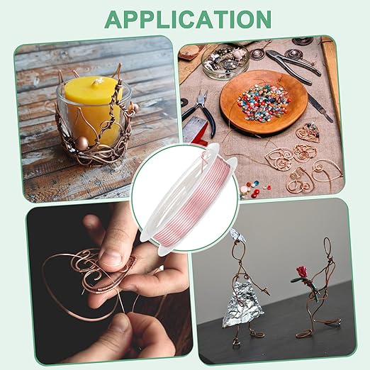 1 mm/18 Gauge Copper Wire for Jewelry Making, 5.2FT Copper Beading Craft Wire for Jewelry/Weaving/DIY Crafting/Planting, Color-Retaining [1.6M, Rose Gold]