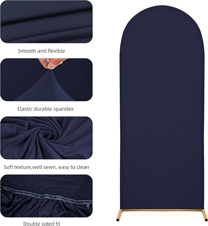 Wedding Arch Cover 6FT Arch Backdrop Cover Spandex Fitted Arch Cover for Round Top Chiara Backdrop Stand Covers for Wedding Birthday Party Baby Shower Banquet Ceremony Decoration