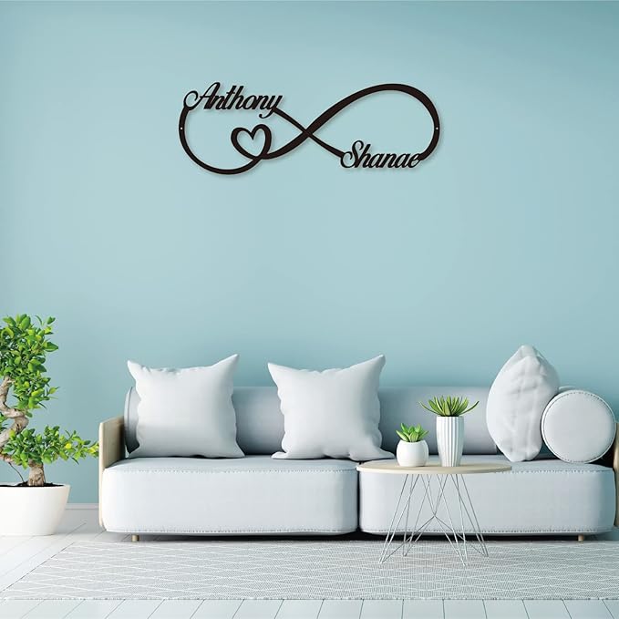 Personalized Infinity Symbol, Metal Love Sign, Custom Family Name Established Date, Metal Wall Art Decor, Valentine'S Day Gift For Her, Personalized Anniversary Wedding Engagement Gift For Couple